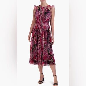 NWT Laundry Floral Tulle Midi Dress 👗 Size 12